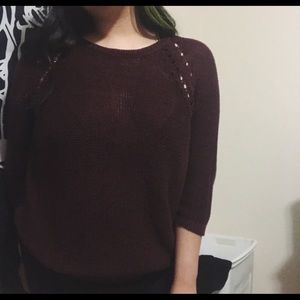 Burgundy knit sweater